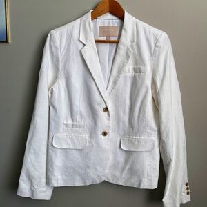 Banana Republic Factory Linen Off-White Button Blazer Size 12